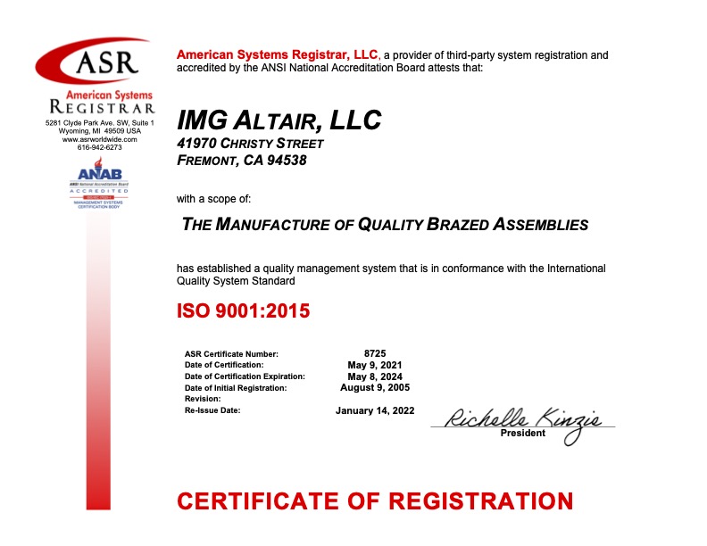 ASR Certificate No. 8725 - IMG Altair ISO9001-2015 Certificate Jan 2022signed_Expires May 8 2024