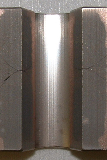 Showing an example of a cracked substrate due to thermal expansion and improper cooling processes